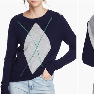 Court & Rowe Cozy Bouclé Sequin Argyle Sweater
